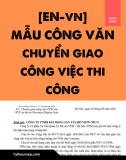 Mẫu công văn chuyển giao công việc thi công dự án