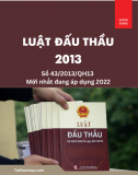 Luật đấu thầu năm 2013 mới nhất đang áp dụng 2022