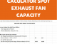 Caculator spot exhaust fan capacity