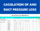 Caculation of duct pressure loss