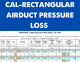 Cal-Rectangular airduct pressure loss - local factor