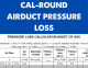 Cal-Round airduct pressure loss - local factor