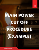 Main power cut off procedure example